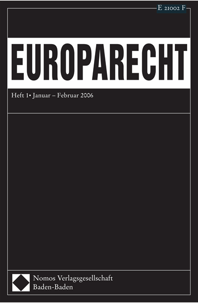 Cover der Ausgabe: Europarecht (EuR) Jahrgang 41 (2006), Heft 1