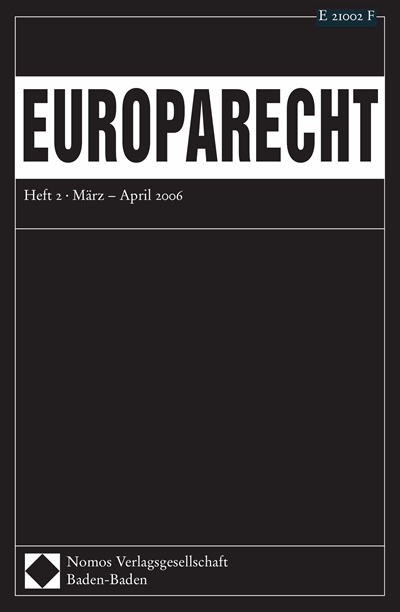 Cover der Ausgabe: Europarecht (EuR) Jahrgang 41 (2006), Heft 2