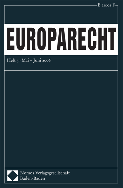 Cover der Ausgabe: Europarecht (EuR) Jahrgang 41 (2006), Heft 3