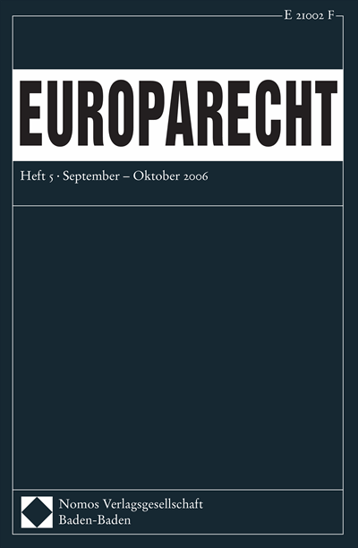 Cover der Ausgabe: Europarecht (EuR) Jahrgang 41 (2006), Heft 5