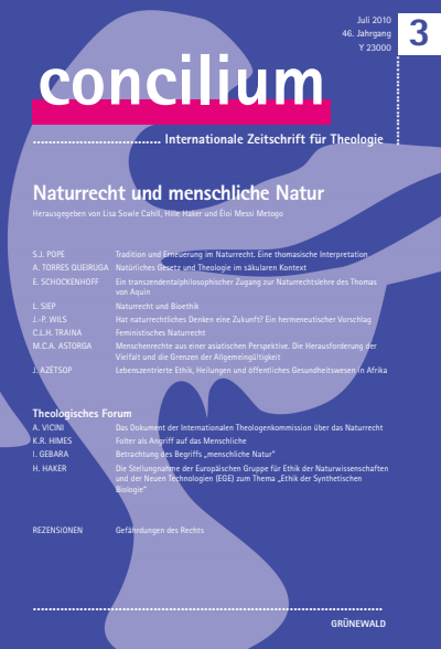 Cover der Ausgabe: Concilium Jahrgang 46 (2010), Heft 3