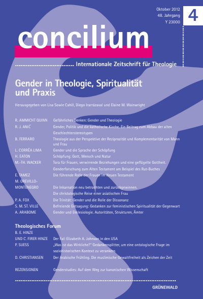 Cover der Ausgabe: Concilium Jahrgang 48 (2012), Heft 4