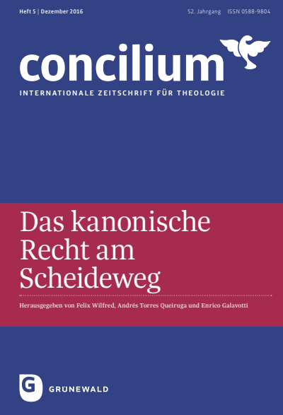 Cover der Ausgabe: Concilium Jahrgang 52 (2016), Heft 5