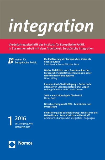 Cover of Volume: integration Volume 39 (2016), Edition 1