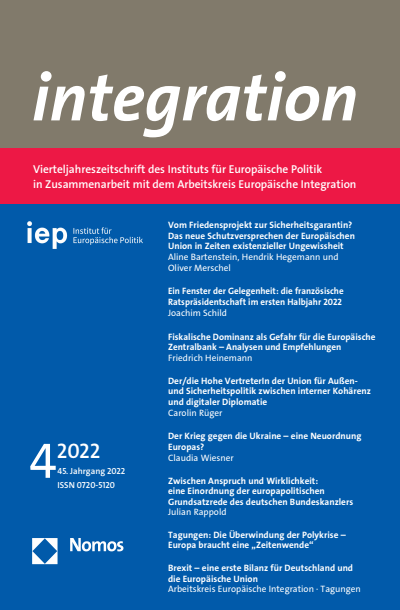 Cover der Ausgabe: integration Jahrgang 45 (2022), Heft 4