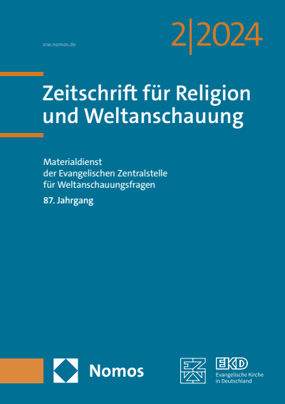 Cover der Ausgabe: Zeitschrift für Religion und Weltanschauung (ZRW) Jahrgang 87 (2024), Heft 2