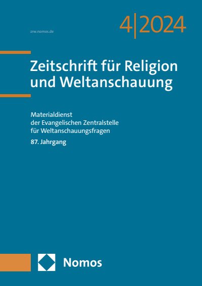 Cover der Ausgabe: Zeitschrift für Religion und Weltanschauung (ZRW) Jahrgang 87 (2024), Heft 4