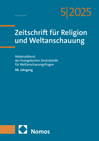 Cover der Ausgabe: Zeitschrift für Religion und Weltanschauung (ZRW) Jahrgang 88 (2025), Heft 5