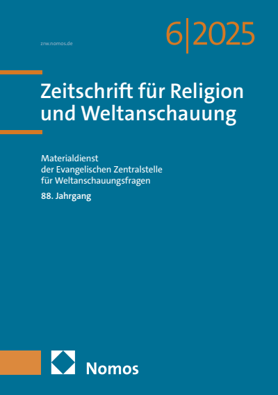 Cover der Ausgabe: Zeitschrift für Religion und Weltanschauung (ZRW) Jahrgang 88 (2025), Heft 6