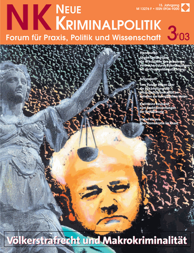 Cover der Ausgabe: NK Neue Kriminalpolitik Jahrgang 15 (2003), Heft 3