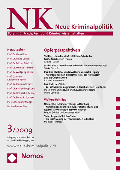 Cover of Volume: NK Neue Kriminalpolitik Volume 21 (2009), Edition 2
