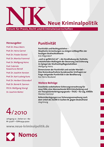 Cover of Volume: NK Neue Kriminalpolitik Volume 22 (2010), Edition 4