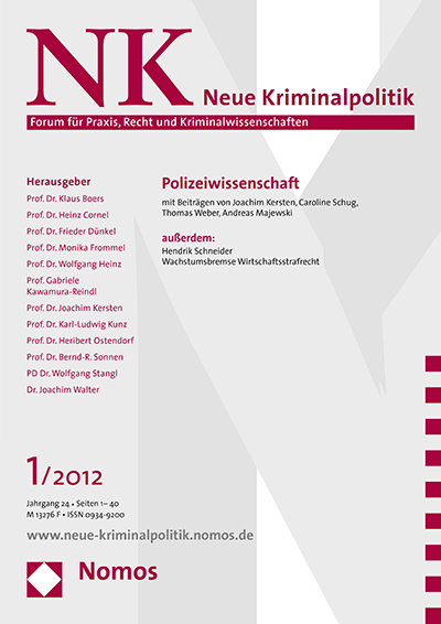Cover of Volume: NK Neue Kriminalpolitik Volume 24 (2012), Edition 1