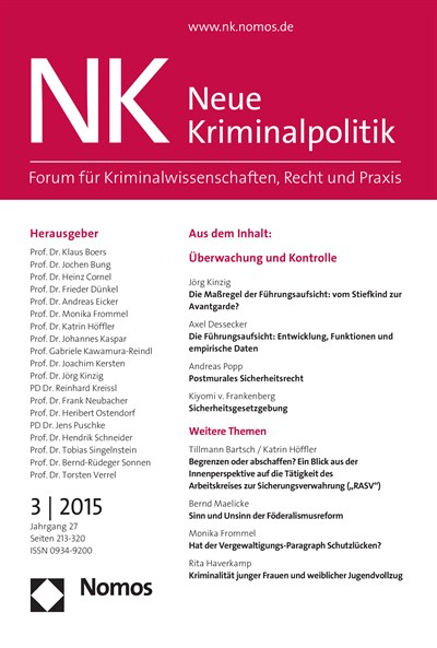 Cover of Volume: NK Neue Kriminalpolitik Volume 27 (2015), Edition 3