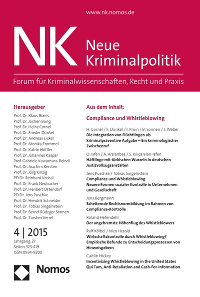 Cover of Volume: NK Neue Kriminalpolitik Volume 27 (2015), Edition 4
