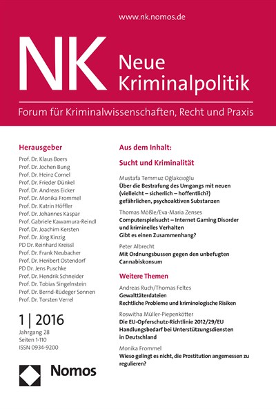 Cover of Volume: NK Neue Kriminalpolitik Volume 28 (2016), Edition 1