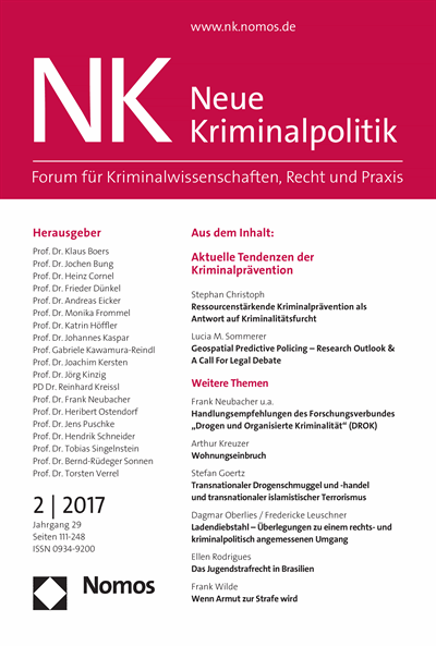 Cover of Volume: NK Neue Kriminalpolitik Volume 29 (2017), Edition 2
