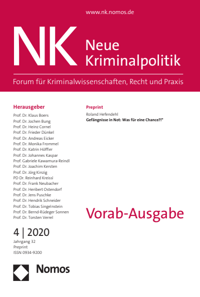 Cover of Volume: NK Neue Kriminalpolitik Volume 32 (2020), Edition PrePrint-3