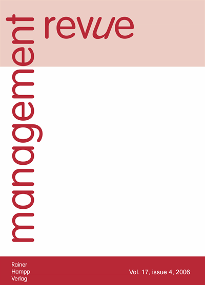 Cover der Ausgabe: mrev management revue Jahrgang 17 (2006), Heft 4