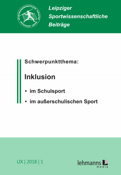 Cover der Ausgabe: Leipziger Sportwissenschaftliche Beiträge Jahrgang 59 (2018), Heft 1