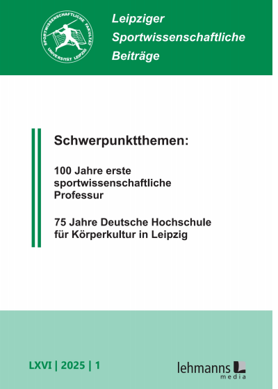 Cover of Volume: Leipziger Sportwissenschaftliche Beiträge Volume 66 (2025), Edition 1