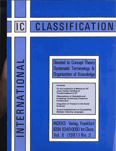 Cover der Ausgabe: KO KNOWLEDGE ORGANIZATION Jahrgang 8 (1981), Heft 2