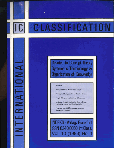 Cover der Ausgabe: KO KNOWLEDGE ORGANIZATION Jahrgang 10 (1983), Heft 1