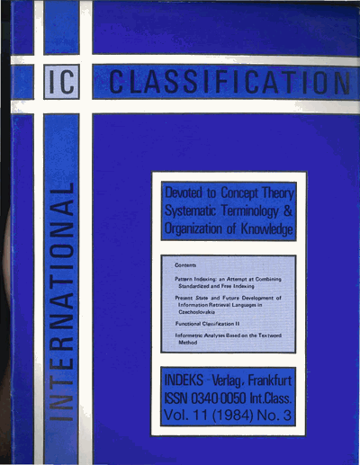 Cover der Ausgabe: KO KNOWLEDGE ORGANIZATION Jahrgang 11 (1984), Heft 3