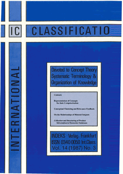 Cover der Ausgabe: KO KNOWLEDGE ORGANIZATION Jahrgang 14 (1987), Heft 3