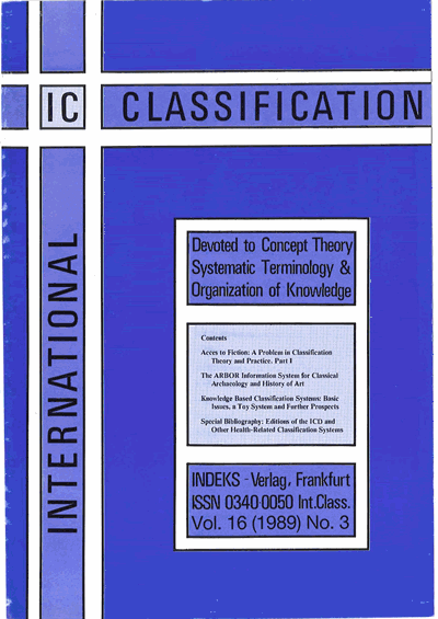 Cover der Ausgabe: KO KNOWLEDGE ORGANIZATION Jahrgang 16 (1989), Heft 3