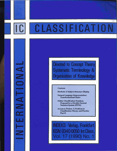 Cover der Ausgabe: KO KNOWLEDGE ORGANIZATION Jahrgang 17 (1990), Heft 1