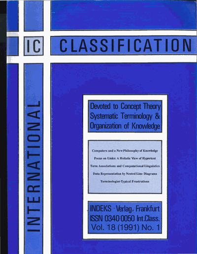Cover der Ausgabe: KO KNOWLEDGE ORGANIZATION Jahrgang 18 (1991), Heft 1