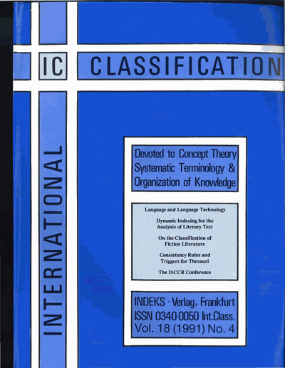 Cover der Ausgabe: KO KNOWLEDGE ORGANIZATION Jahrgang 18 (1991), Heft 4