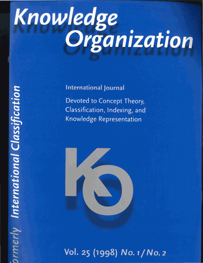 Cover der Ausgabe: KO KNOWLEDGE ORGANIZATION Jahrgang 25 (1998), Heft 1-2