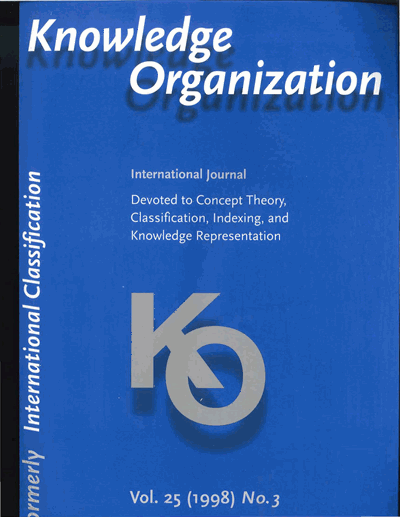 Cover der Ausgabe: KO KNOWLEDGE ORGANIZATION Jahrgang 25 (1998), Heft 3