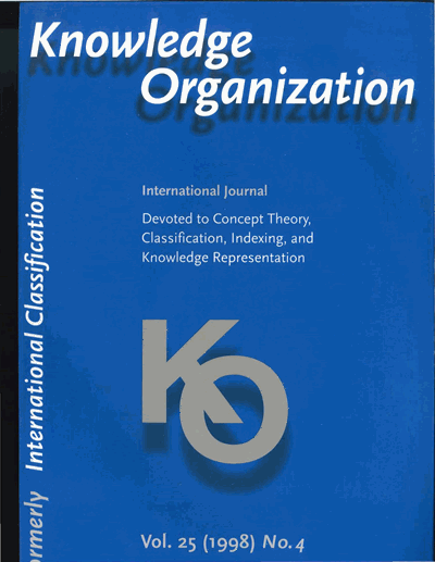 Cover der Ausgabe: KO KNOWLEDGE ORGANIZATION Jahrgang 25 (1998), Heft 4
