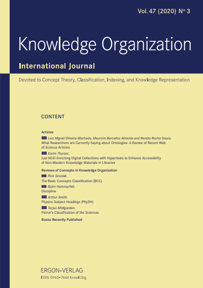 Cover der Ausgabe: KO KNOWLEDGE ORGANIZATION Jahrgang 47 (2020), Heft 3