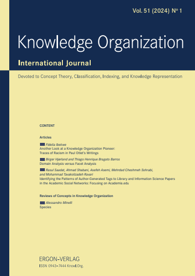 Cover der Ausgabe: KO KNOWLEDGE ORGANIZATION Jahrgang 51 (2024), Heft 1