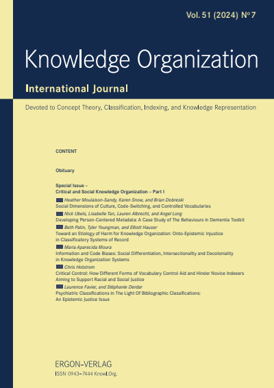 Cover der Ausgabe: KO KNOWLEDGE ORGANIZATION Jahrgang 51 (2024), Heft 7