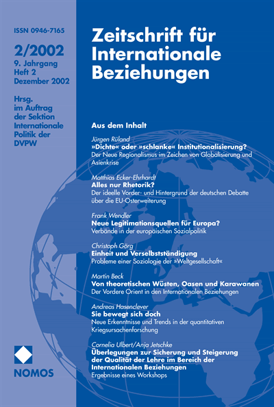 Cover der Ausgabe: ZIB Zeitschrift für Internationale Beziehungen Jahrgang 9 (2002), Heft 2