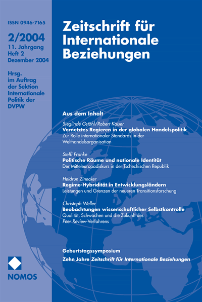 Cover der Ausgabe: ZIB Zeitschrift für Internationale Beziehungen Jahrgang 11 (2004), Heft 2