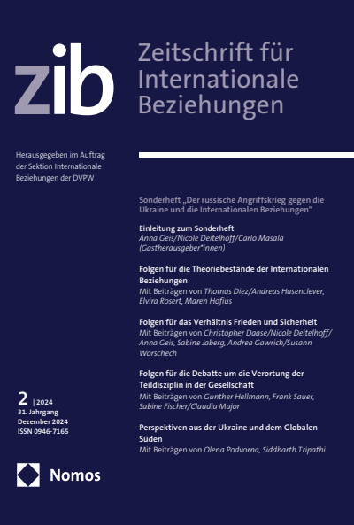 Cover der Ausgabe: ZIB Zeitschrift für Internationale Beziehungen Jahrgang 31 (2024), Heft 2