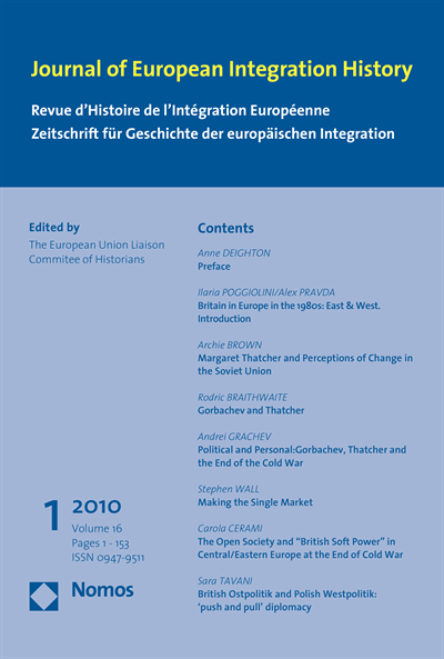 Cover of Volume: JEIH Journal of European Integration History Volume 16 (2010), Edition 1