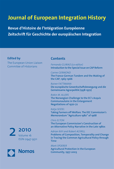 Cover of Volume: JEIH Journal of European Integration History Volume 16 (2010), Edition 2
