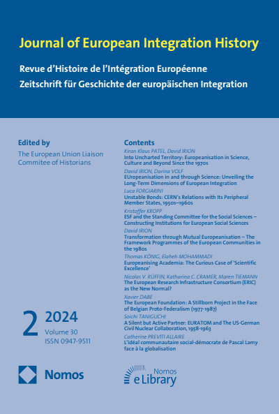 Cover der Ausgabe: JEIH Journal of European Integration History Jahrgang 30 (2024), Heft 2