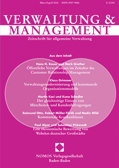 Cover der Ausgabe: VM Verwaltung & Management Jahrgang 10 (2004), Heft 2