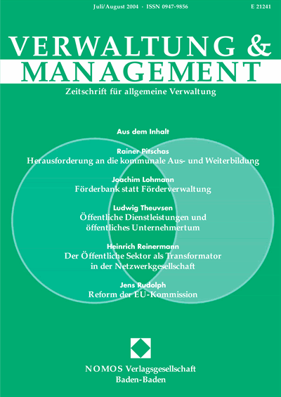 Cover der Ausgabe: VM Verwaltung & Management Jahrgang 10 (2004), Heft 4