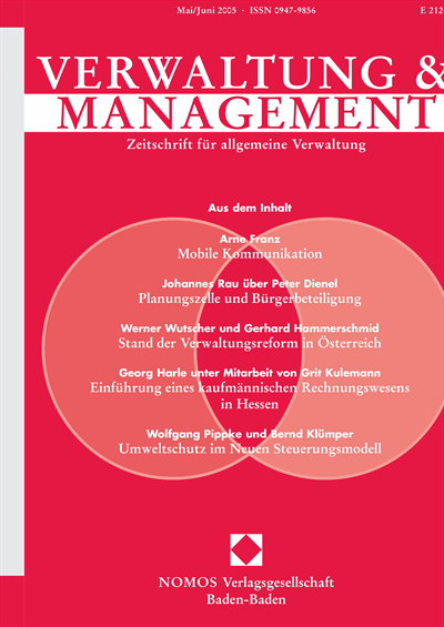 Cover der Ausgabe: VM Verwaltung & Management Jahrgang 11 (2005), Heft 3