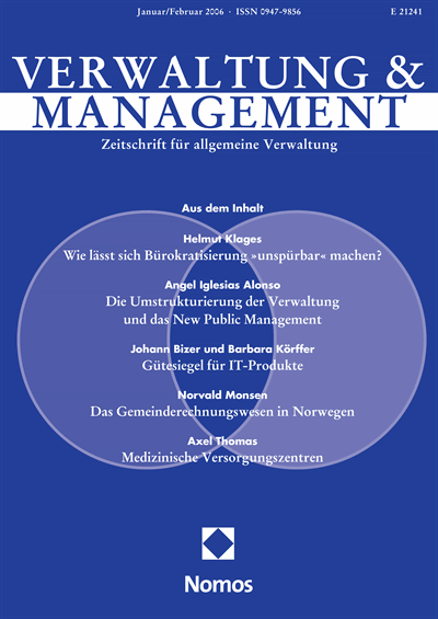 Cover der Ausgabe: VM Verwaltung & Management Jahrgang 12 (2006), Heft 1