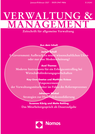 Cover of Volume: VM Verwaltung & Management Volume 13 (2007), Edition 1